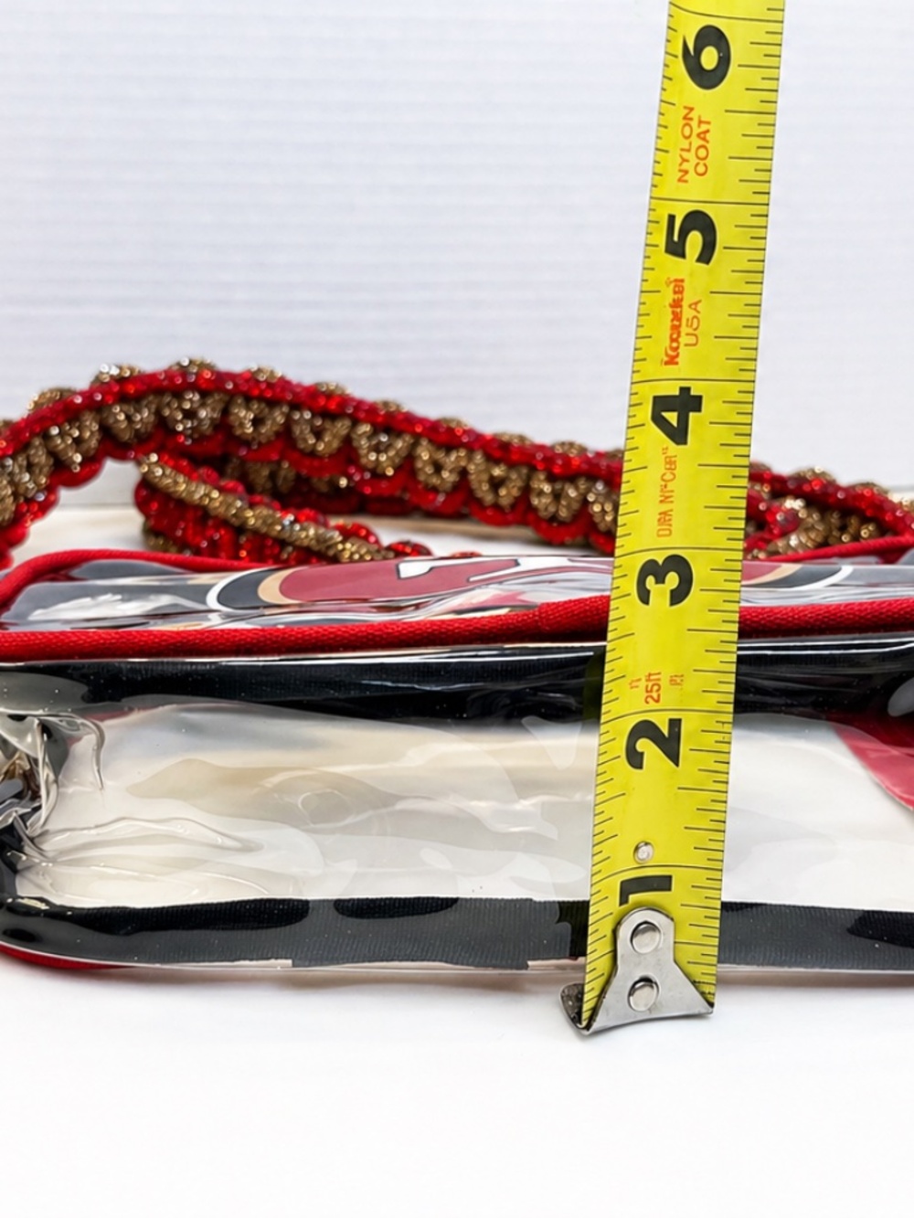 NWT SF 49ers Clear Stadium Bag w/ Rhinestone Strap Crossbody - Picture 8 of 9